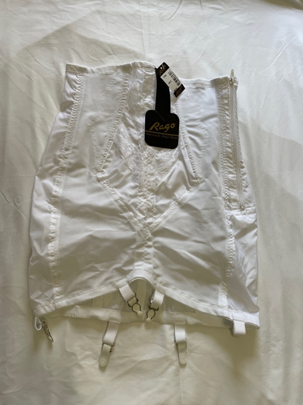 Vintage Rago White High-Waist Shapewear Girdle with Garters